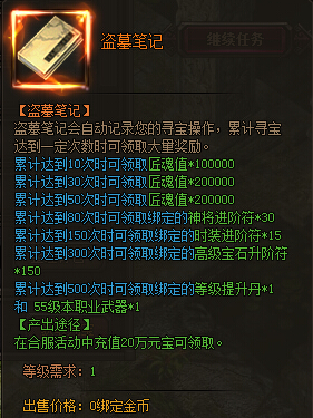 盗墓笔记奖励 盗墓笔记奖励